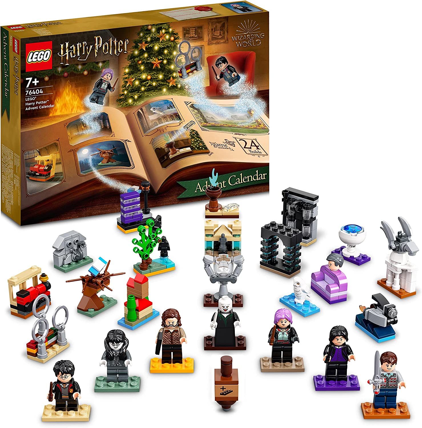 LEGO 76404 Harry Potter Advent Calendar 2022 with Board Game, 7 Mini Figures, Film Scenes and Toy Accessories, Magic Early Gift for Christmas
