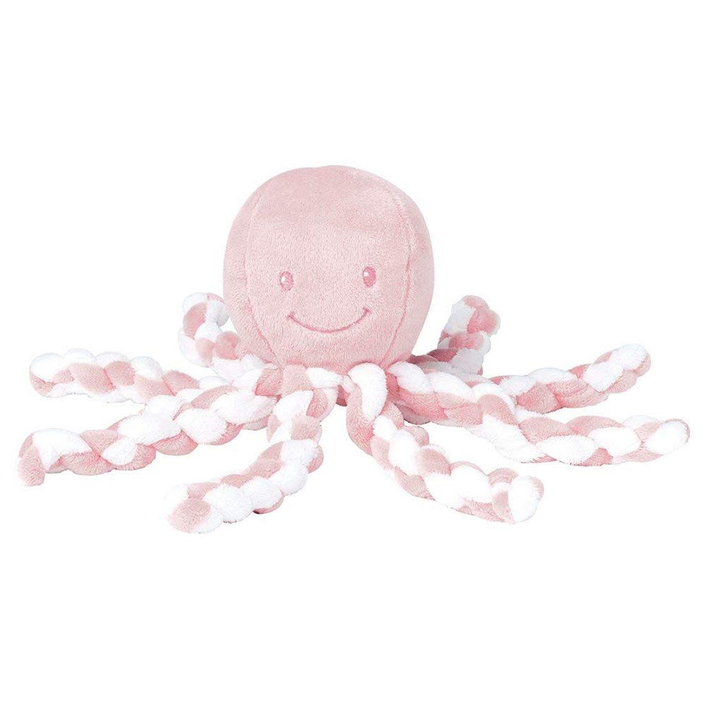Nattou Octopus Soft Toy for Newborn and Precious Babies 23 cm pink / white