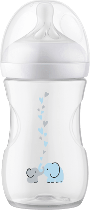 Baby bottle natural response white/elephant, from birth, 260ml, 1 st
