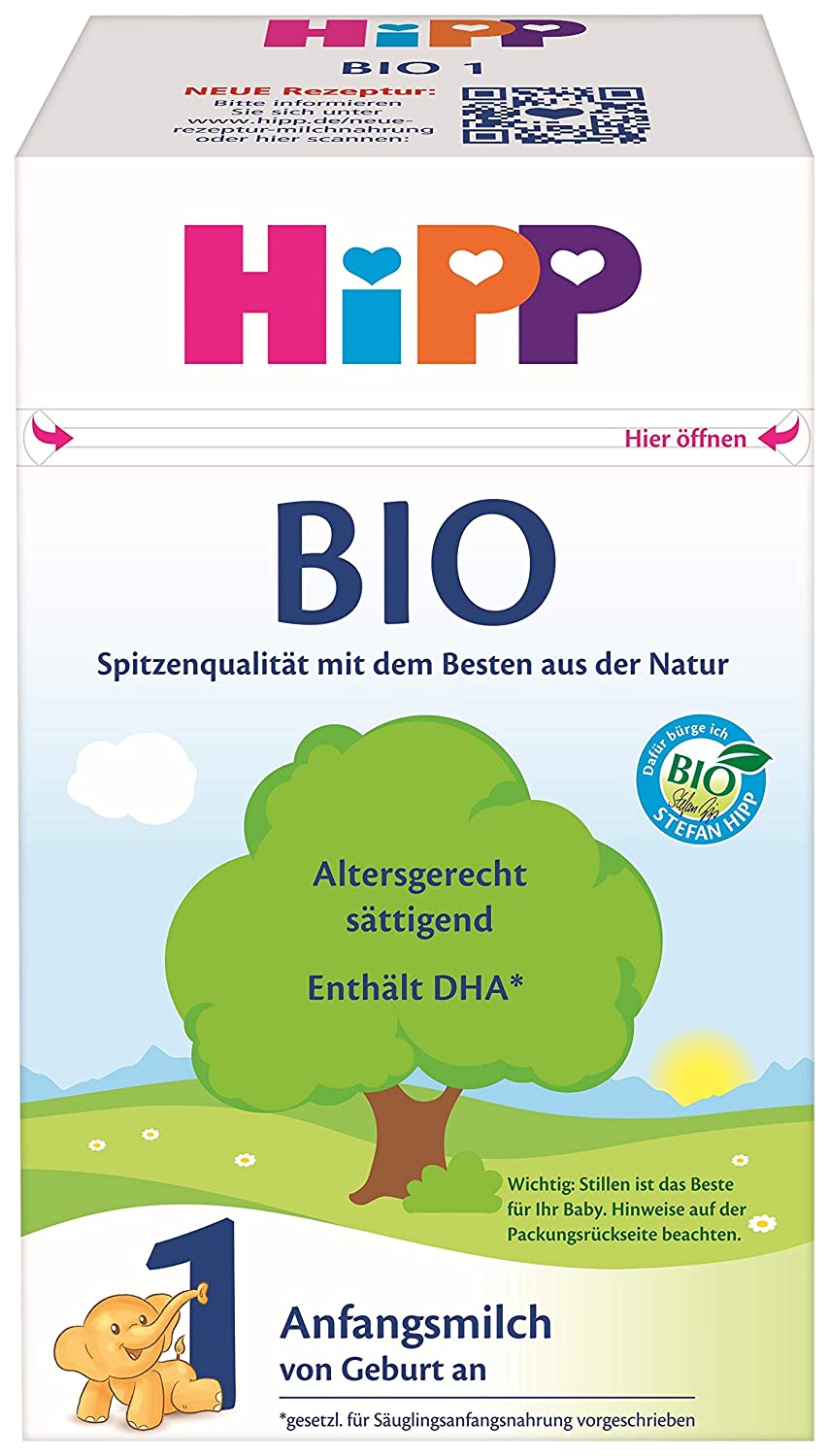 Hipp Bio Milchnahrung 1, 4er Pack (4 x 600 g)