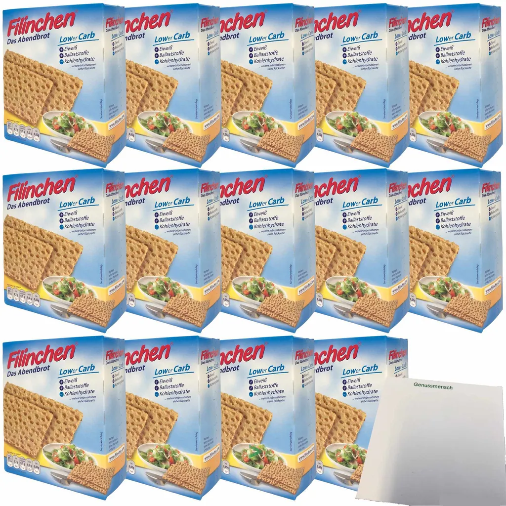 Filinchen the evening bread Low Carb crispy bread 14er VPE (14x100g pack) + usy block