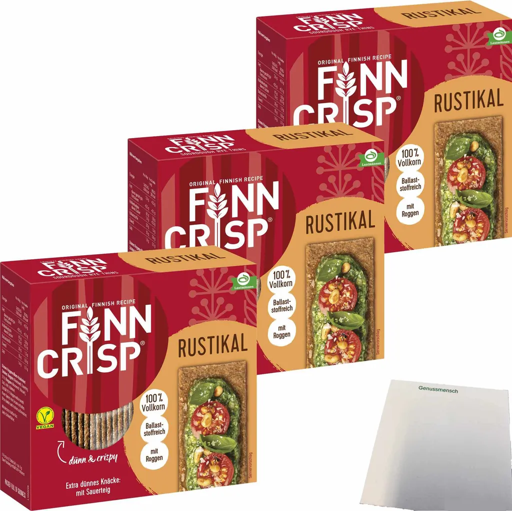 Finn Crisp Rustic 3-pack (3x200g pack) + usy block