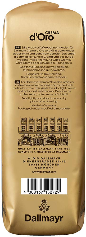 Dallmayr Crema d'Oro 1,000g Whole Bean Intensity: 6/10 (Pack of 2)