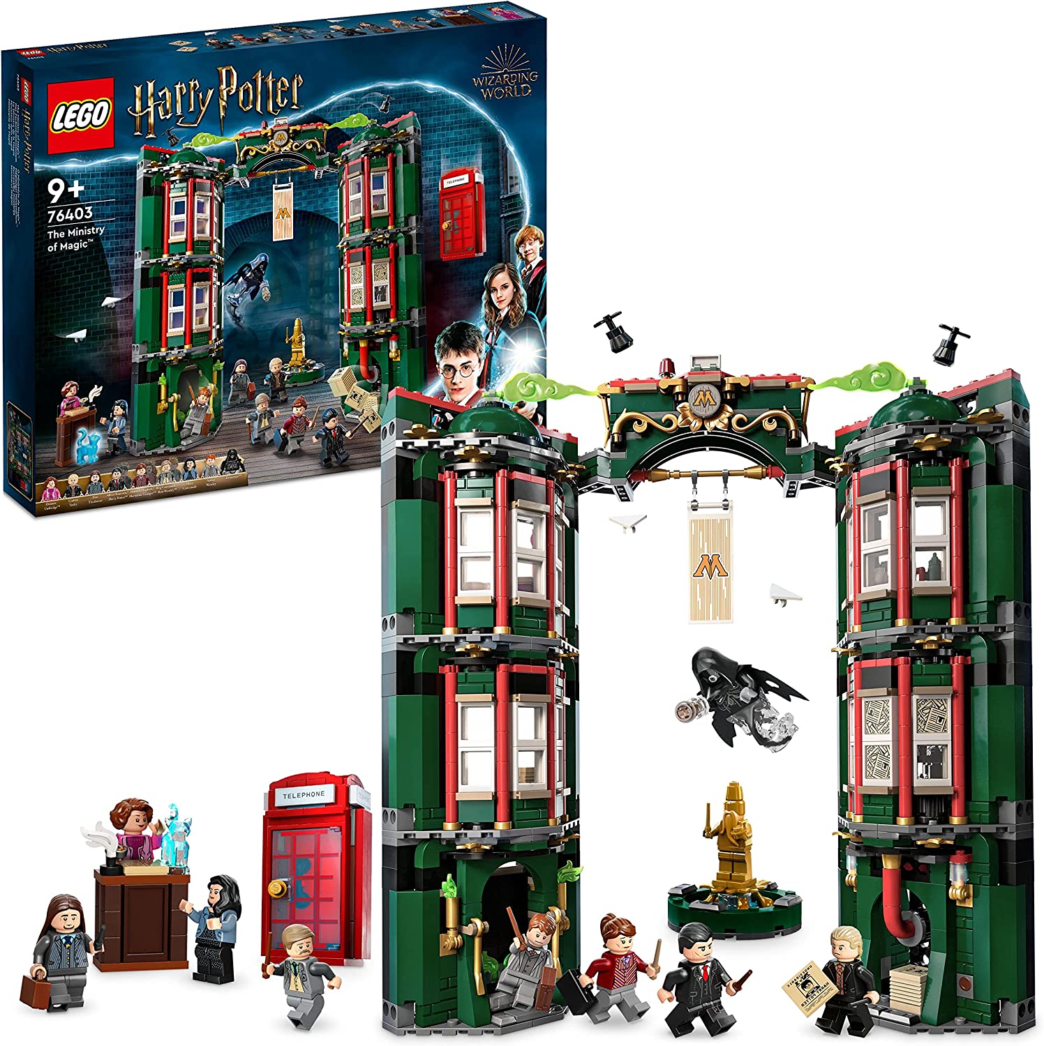 LEGO 76403 Harry Potter Ministry of Magic Modular Set for Building with Minifigures and Conversion Mechanism, Gift for Collectors