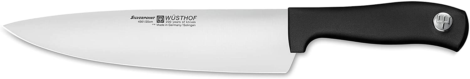 Wusthof WÜSTHOF Chef\'s Knife, Silverpoint (4561-7/20), Wide 20cm Blade, Stainless Steel, Dishwasher Safe, Large Kitchen Knife Very Sharp Blade