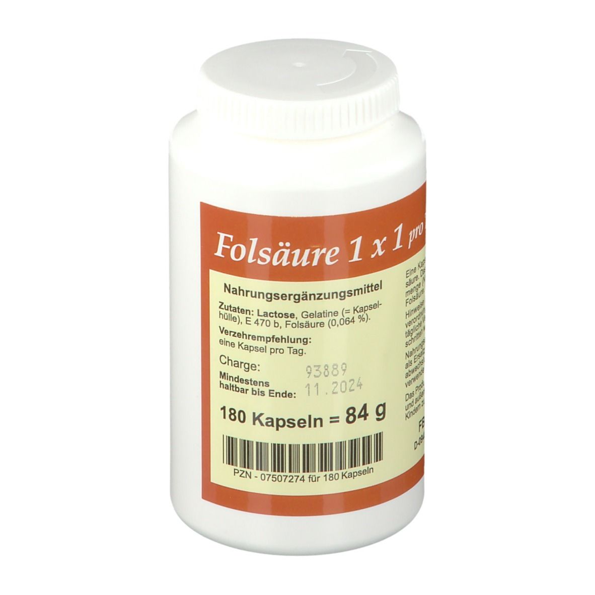 Folic acid 1 x 1 per day