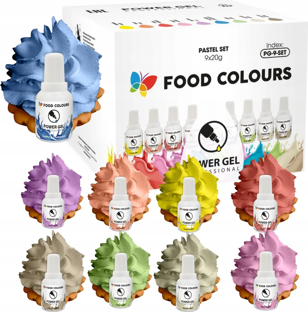 Food Colors | Food Coloring Gel - 180 g - 9 Colors - Intense, Versatile, Precise Dosage