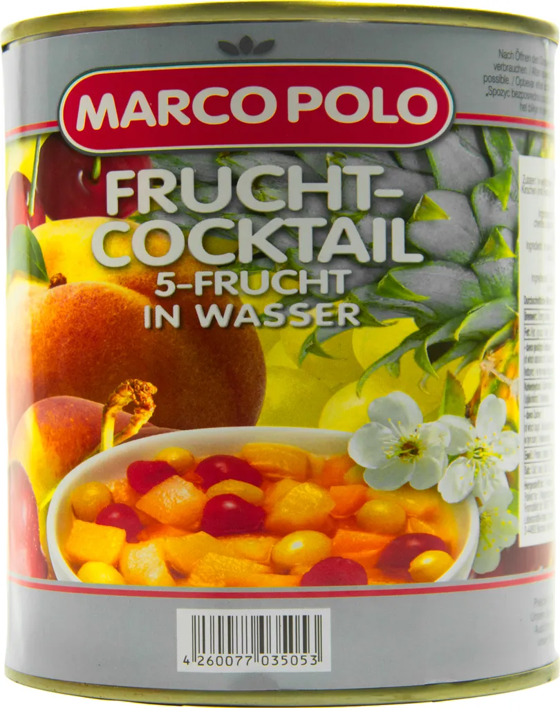 Food-United 5-Fruit Cocktail in Water 1 Can Filling Quantity 820g ATG 500g