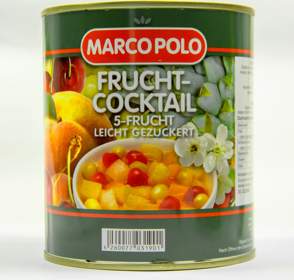 Food-United 5-Fruit Cocktail lightly sweetened 1 can 820g ATG 500g