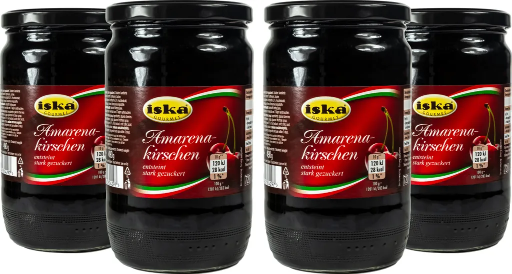 Food-United Amarena Cherries in Syrup 4 x Jar 890g Specialty from Italy