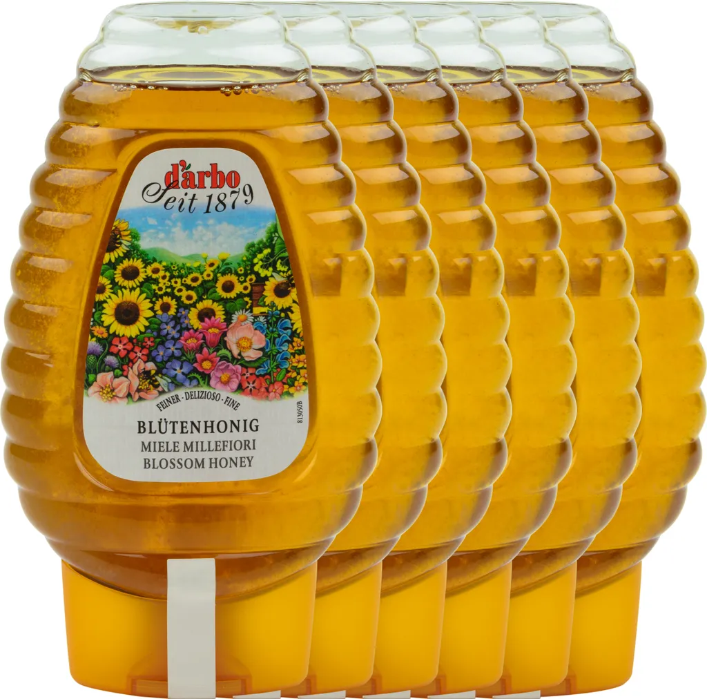 Food-United BLÜTEN-HONIG naturbelassen 6x 500g Dosierflasche von DARBO