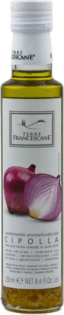 Food-United Cipolla-Öl 250ml von TERRE FRANCESCANE Extra Natives Olivenöl mit Cipolla-Aroma Premium-Dressing-Öl aus Italien für Feinschmecker-innen und mediterrane Küche