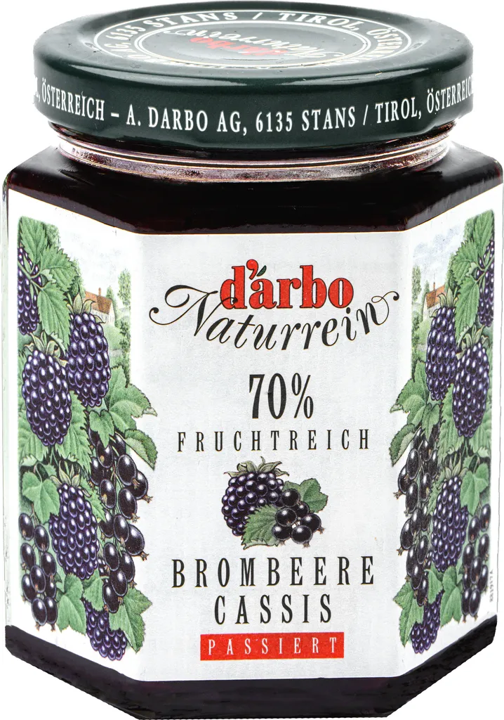 Food-United DARBO FRUCHTAUFSTRICH Brombeere Cassis schwarze Johannisbeere 200g