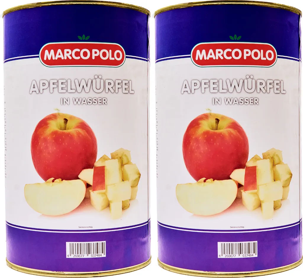 Food-United Dunst-Obst APPLE DICE 2x Filling 4.6KG ATG 4.05KG no added sugar
