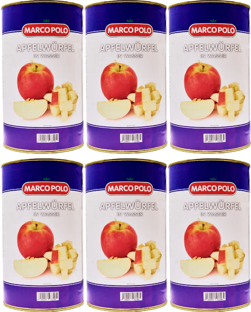 Food-United Dunst-Obst APPLE DICE 6x Filling 4.6KG ATG 4.05KG no added sugar