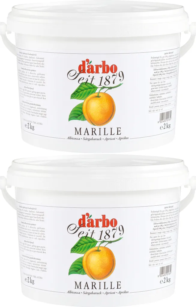 Food-United FRUCHTAUFSTRICH APRIKOSE MARILLE 2x 2 kg Eimer von Darbo