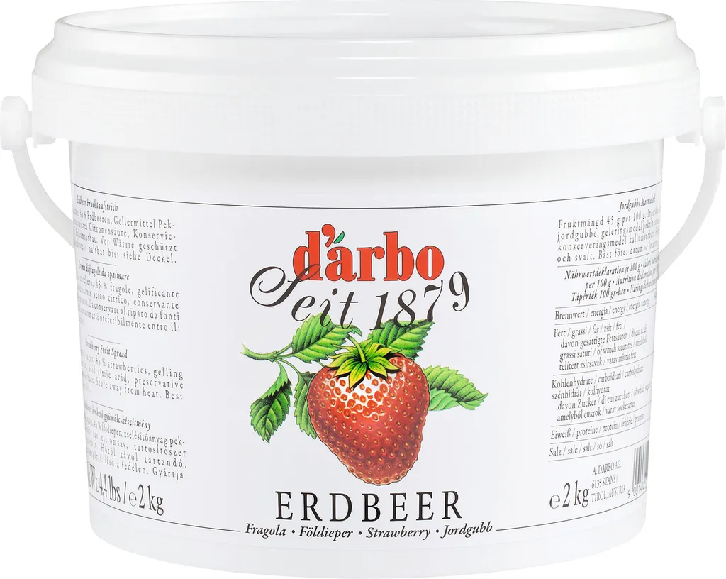Food-United FRUCHTAUFSTRICH ERDBEER 2kg Eimer von DARBO höchste Qualität