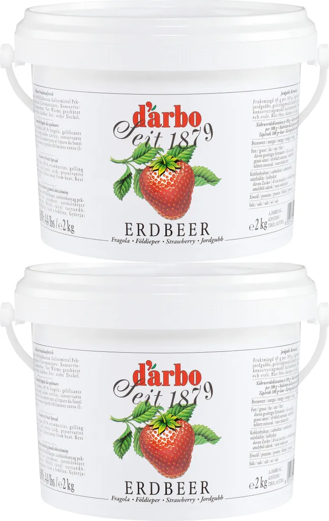 Food-United FRUCHTAUFSTRICH ERDBEER 2x 2kg Eimer von DARBO höchste Qualität