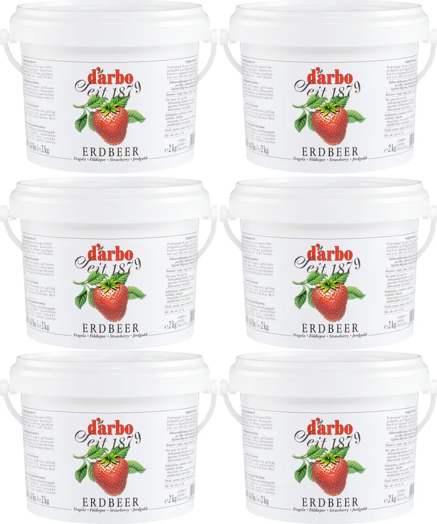 Food-United FRUCHTAUFSTRICH ERDBEER 6x 2kg Eimer von DARBO höchste Qualität