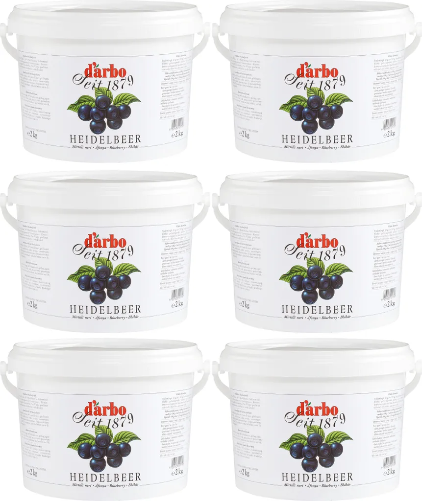Food-United FRUCHTAUFSTRICH HEIDELBEERE 2x 2kg Eimer fruchtiger von DARBO