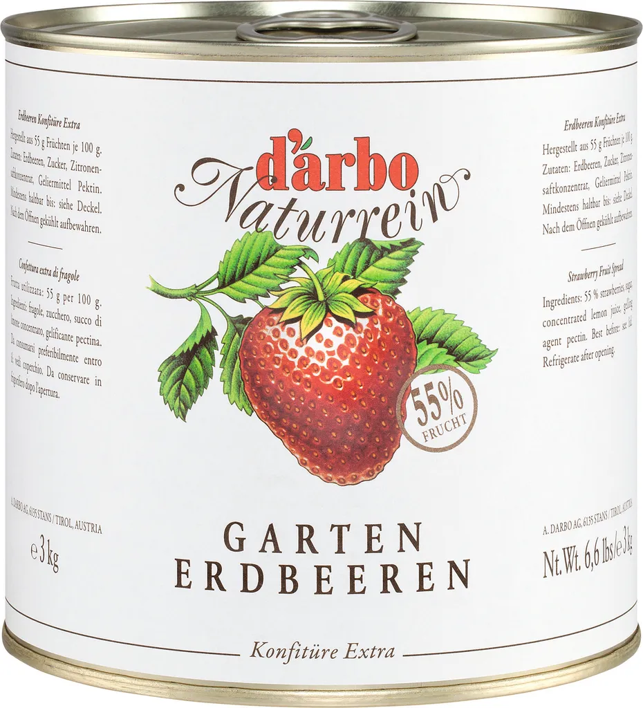 Food-United GARTENERDBEEREN-KONFITÜRE Extra naturrein 3kg Dose von DARBO