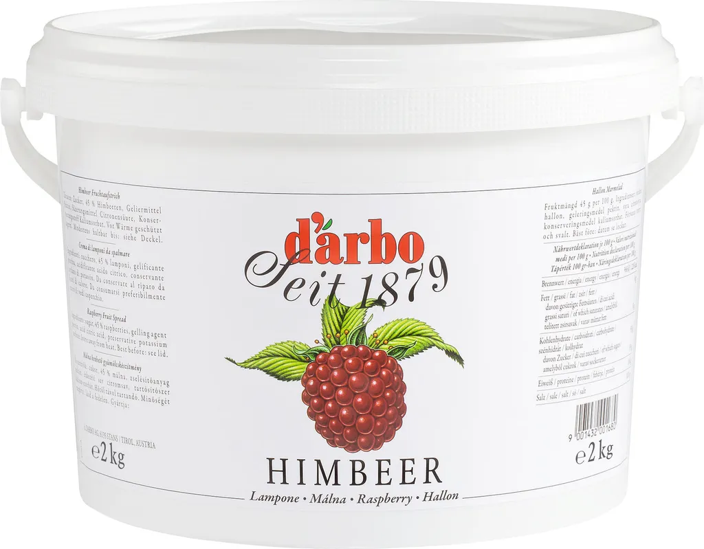Food-United HIMBEER FRUCHTAUFSTRICH 2kg Vorrats-Eimer von DARBO