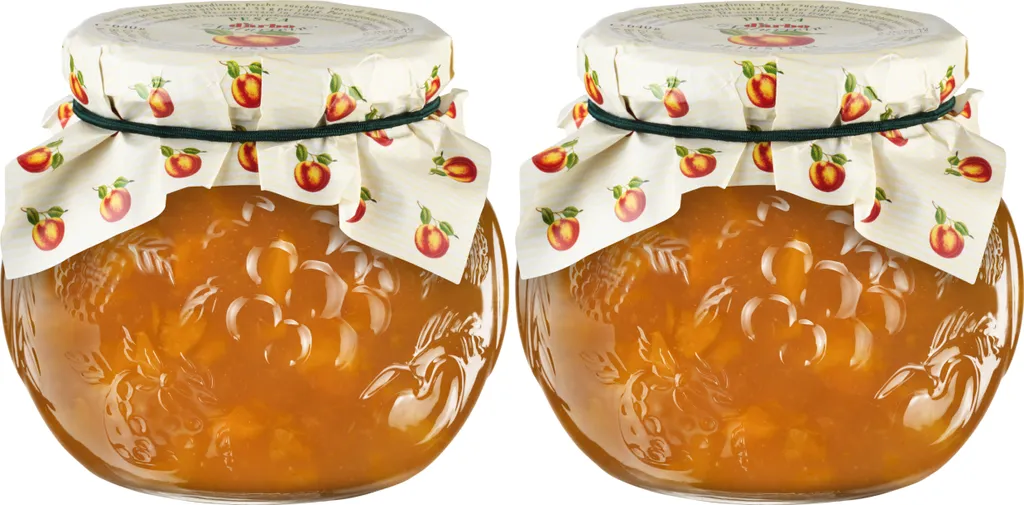 Food-United PFIRSICH-KONFITÜRE Extra naturrein 2x 640g Dekorglas von DARBO