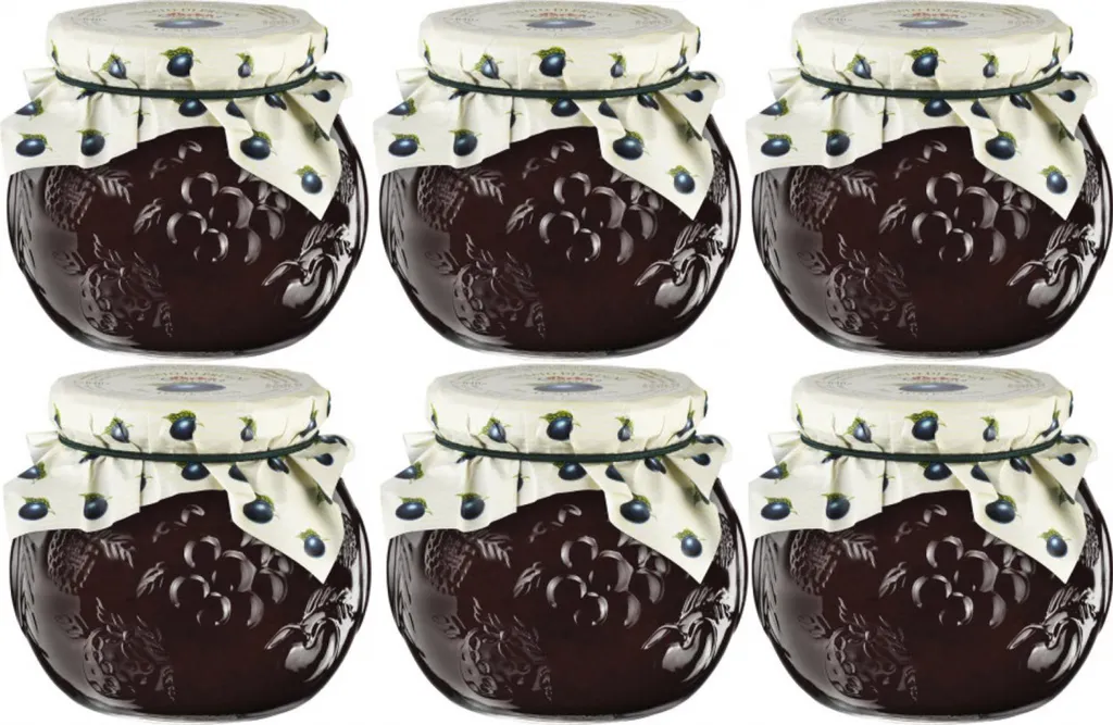 Food-United PFLAUMENMUS naturrein 6x 640g Fruchtstücke Powidl Dekorglas DARBO