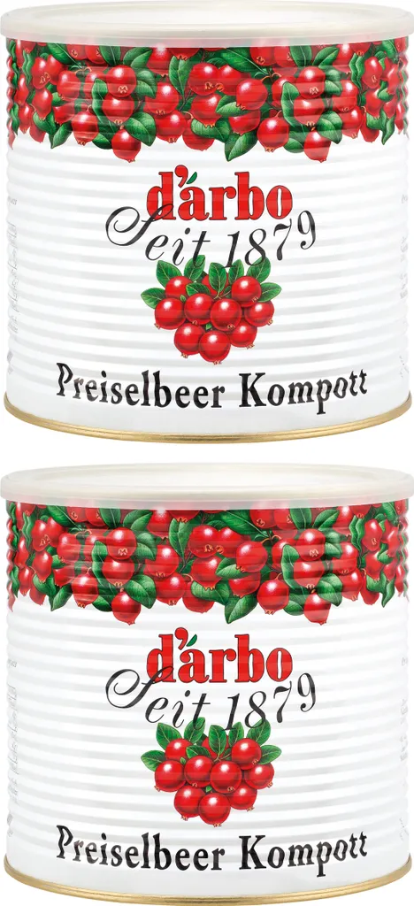 Food-United PREISELBEEREN-KOMPOTT fein-herb 2x 2,8kg Dose von DARBO