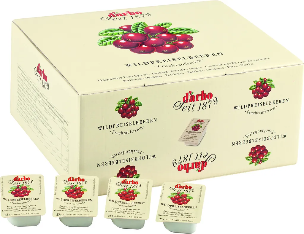 Food-United PREISELBEEREN-KOMPOTT Miniglas 40x 38g von DARBO