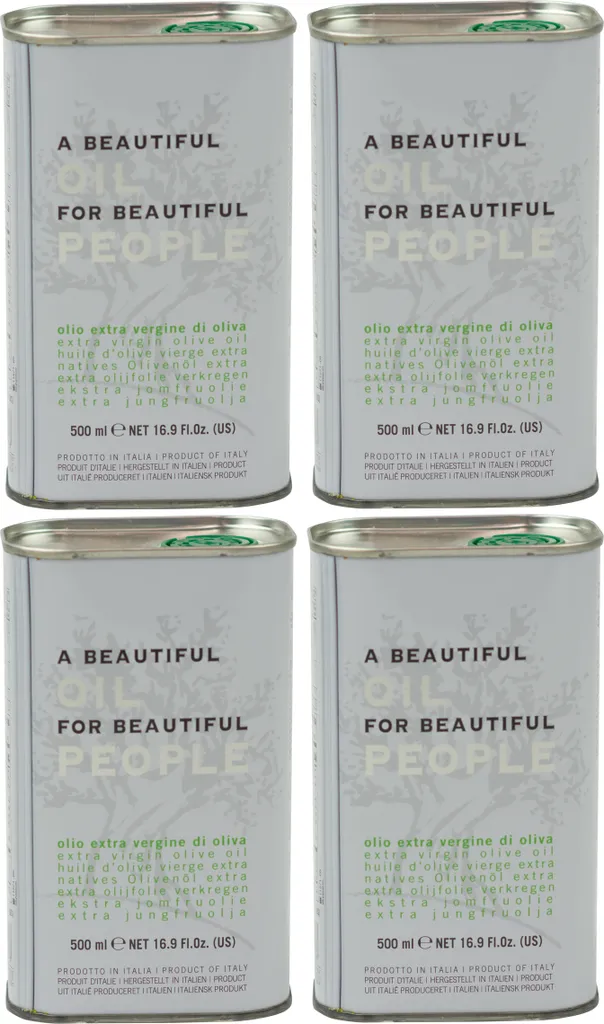 Food-United PREMIUM SPEISEÖL Ölivenöl aus Italien 4x500ml, italienisches Olivenöl extra nativ vergine kaltgepresst mit nur 0,8 % Säure “A Beautiful Oil For Beautiful People” von TERRE FRANCESCANE