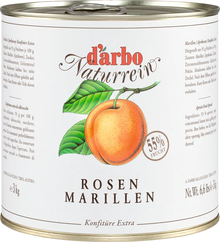 Food-United ROSENMARILLEN-KONFITÜRE Dose 3KG fruchtiger-Brot-Aufstrich von DARBO
