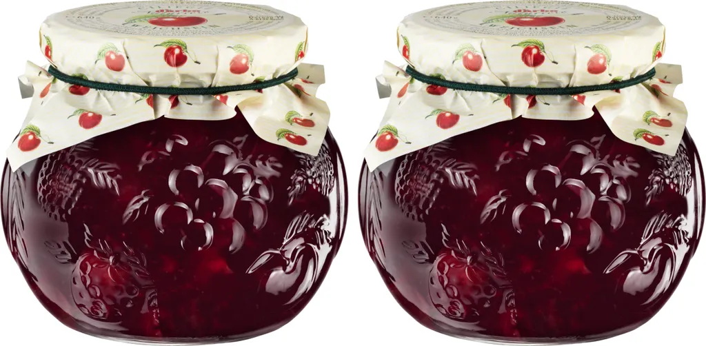 Food-United SAUERKIRSCHE-WEICHSEL KONFITÜRE EXTRA 2x 640g im Dekorglas DARBO
