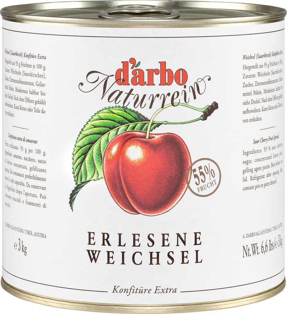 Food-United SAUERKIRSCHE-WEICHSEL-KONFITÜRE EXTRA 3 kg Dose von DARBO