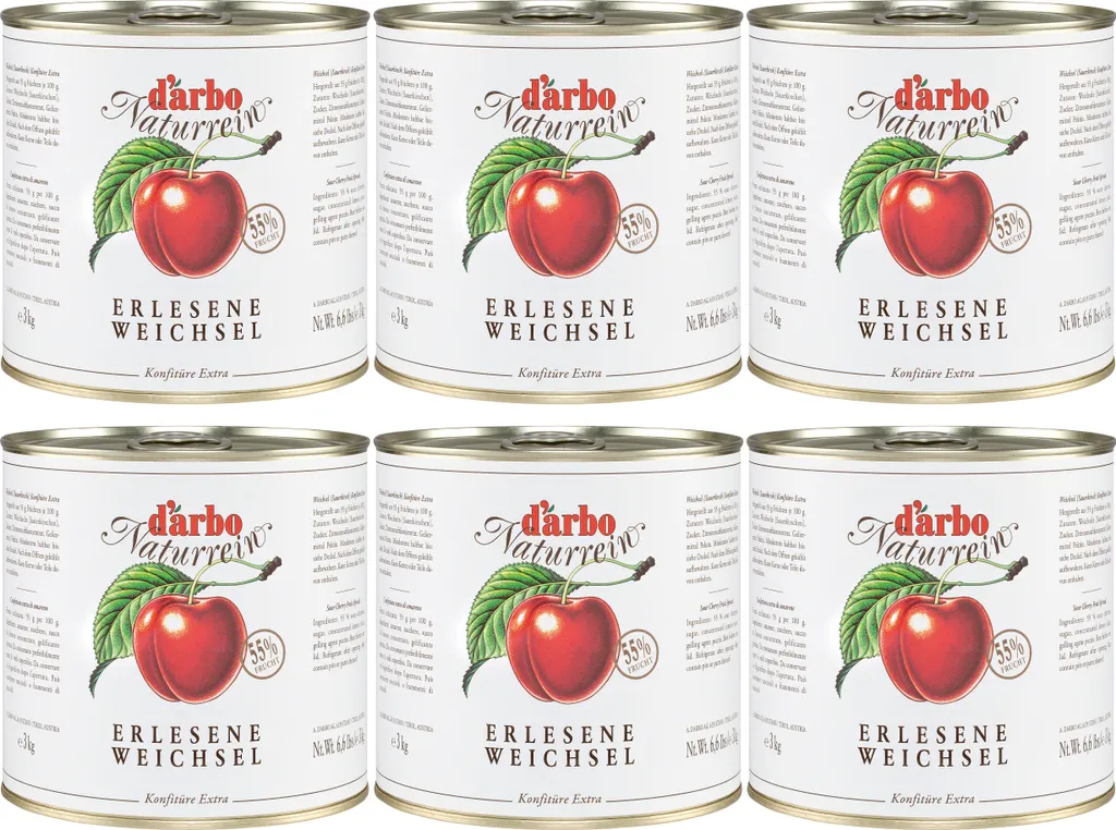 Food-United SAUERKIRSCHE-WEICHSEL-KONFITÜRE EXTRA 6x 3 kg Dose von DARBO