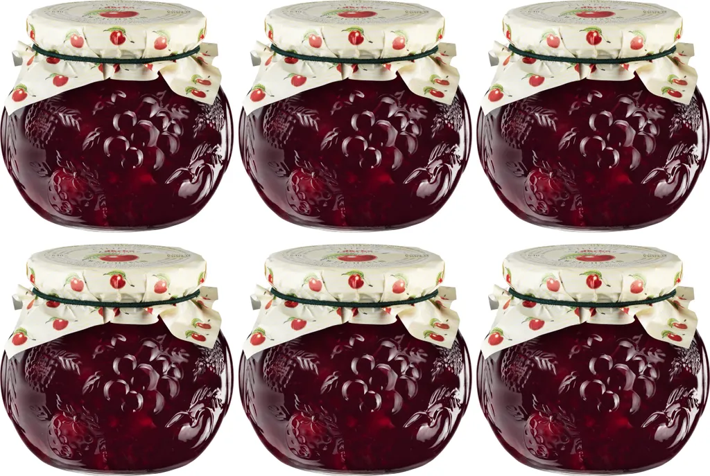 Food-United SAUERKIRSCHE-WEICHSEL KONFITÜRE EXTRA 6x 640g im Dekorglas DARBO