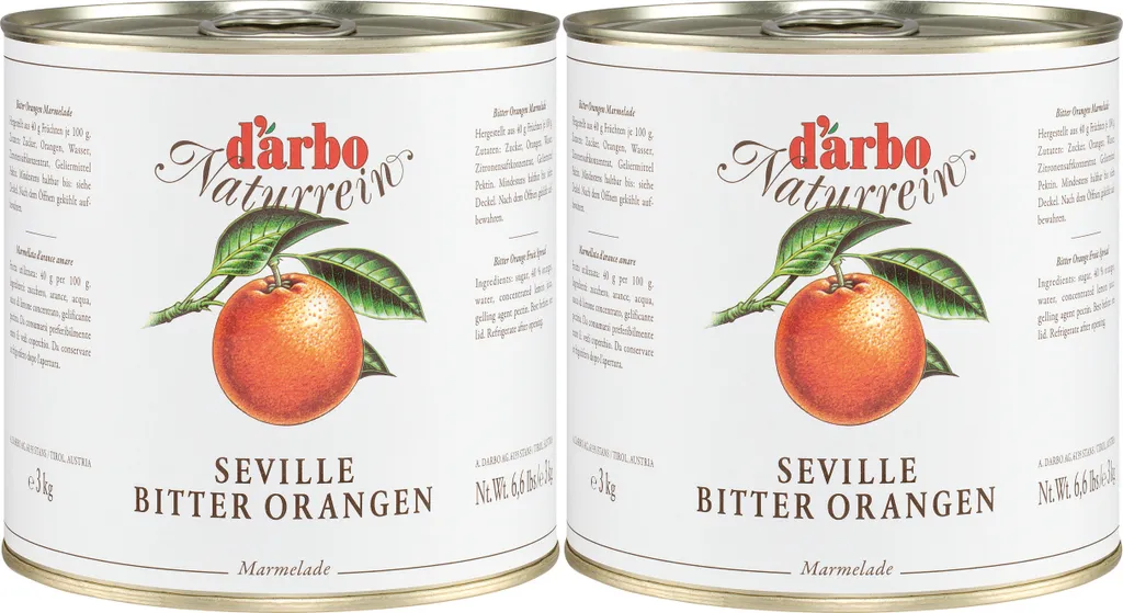 Food-United SEVILLE BITTER ORANGEN MARMELADE 2x 3kg Dose von DARBO