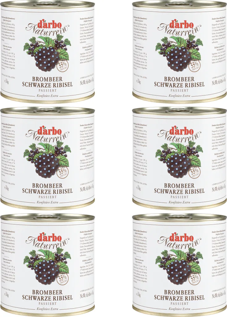 Food-United WALDBEEREN-KONFITÜRE EXTRA NATURREIN 6x 3kg Dose von DARBO