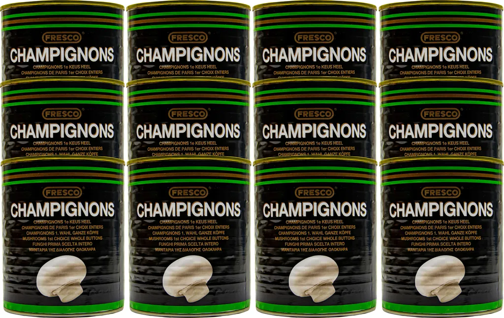 Food-United white mushrooms whole heads 12 cans Filling quantity 800g ATG 460g