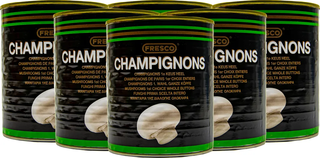 Food-United white mushrooms whole heads 6 cans filling quantity 800g ATG 460g