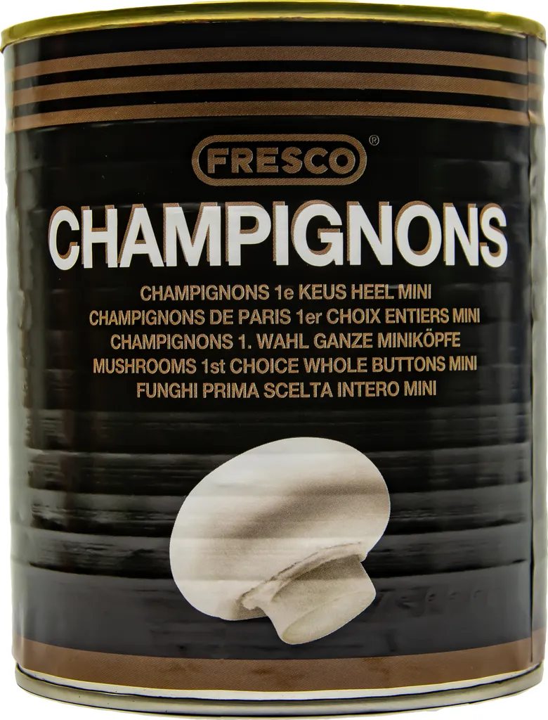 Food-United white mushrooms mini heads whole filling 800g ATG 460g 1 can