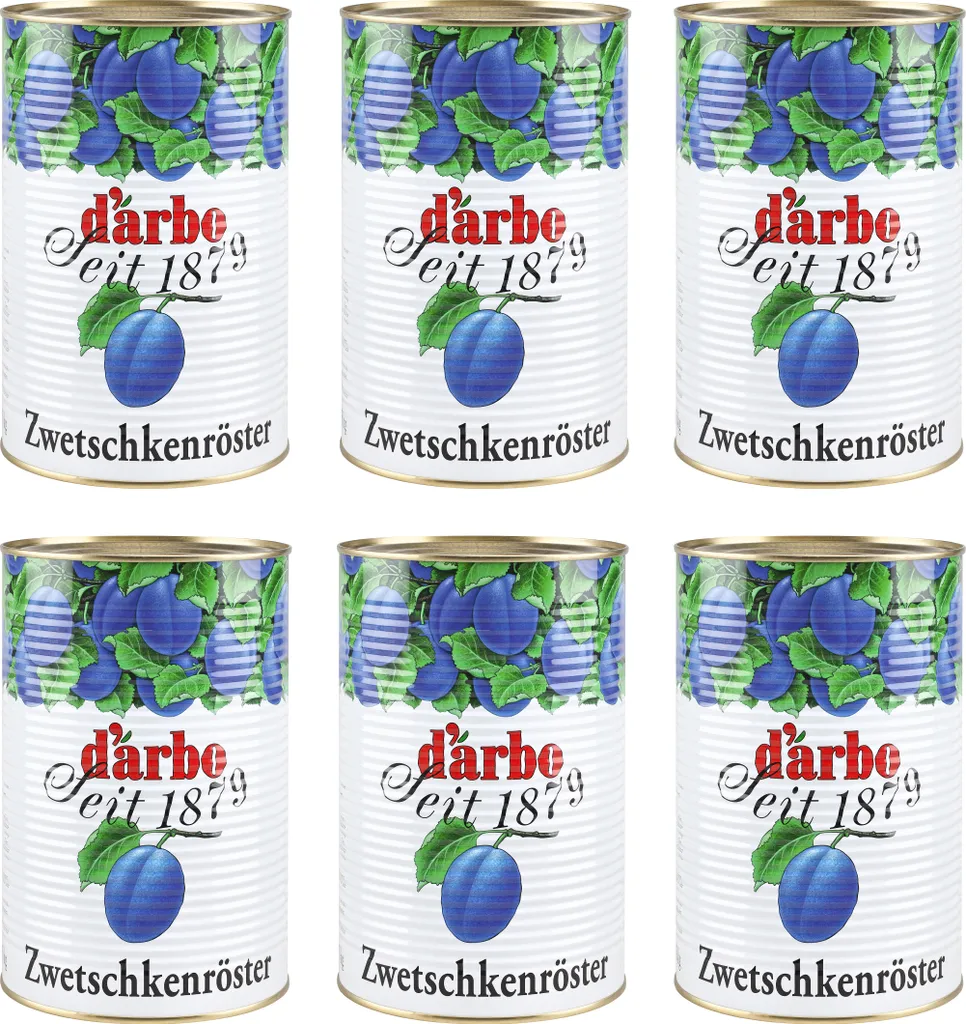 Food-United ZWETSCHKEN-RÖSTER 6x 4,3kg Dose Fruchtdessert original von DARBO