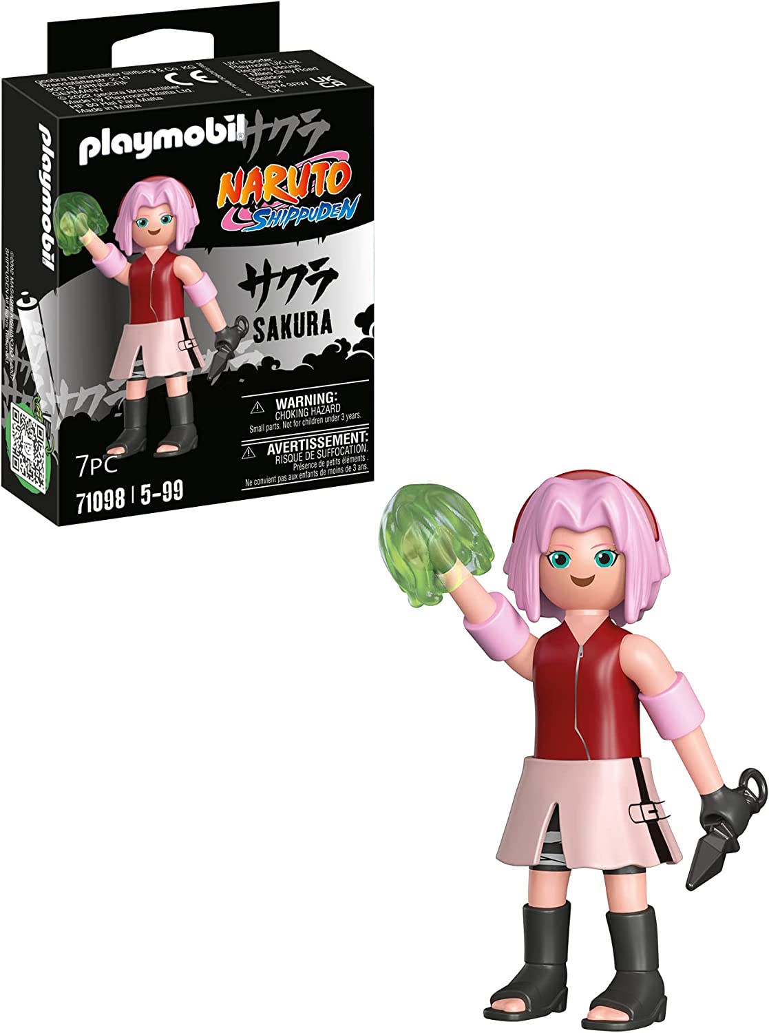 Playmobil Naruto Shippuden 71098 Sakura with Kunai and Healing Glove, Creative Fun for Anime Fans With Great Details and Authentic Extras, 7 Pieces, From 5 Years