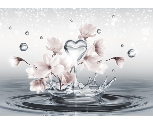 Photo wallpaper non-woven 3491 VEXXL water drops gray 3-piece. 312x219cm