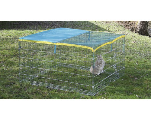 KERBL outdoor enclosure with escape barrier and sun protection 115x115x65 cm