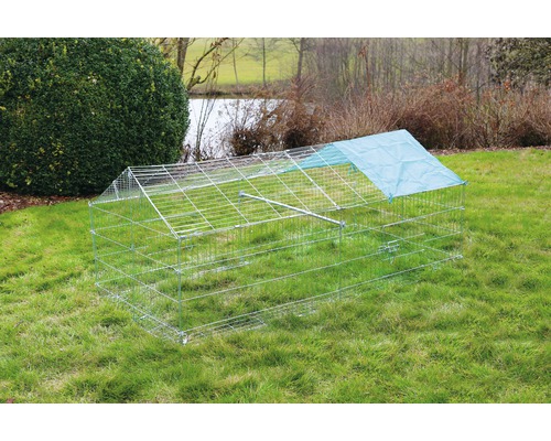 KERBL outdoor enclosure with escape barrier, perch and sun protection 180x90x75 cm