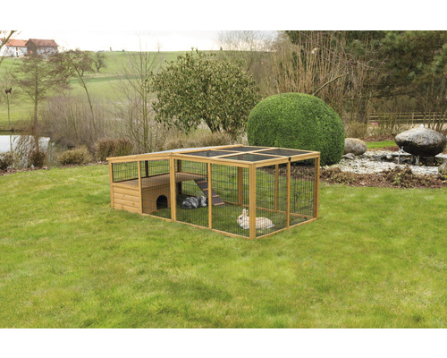 KERBL outdoor enclosure with plastic roof 220x115x75 cm