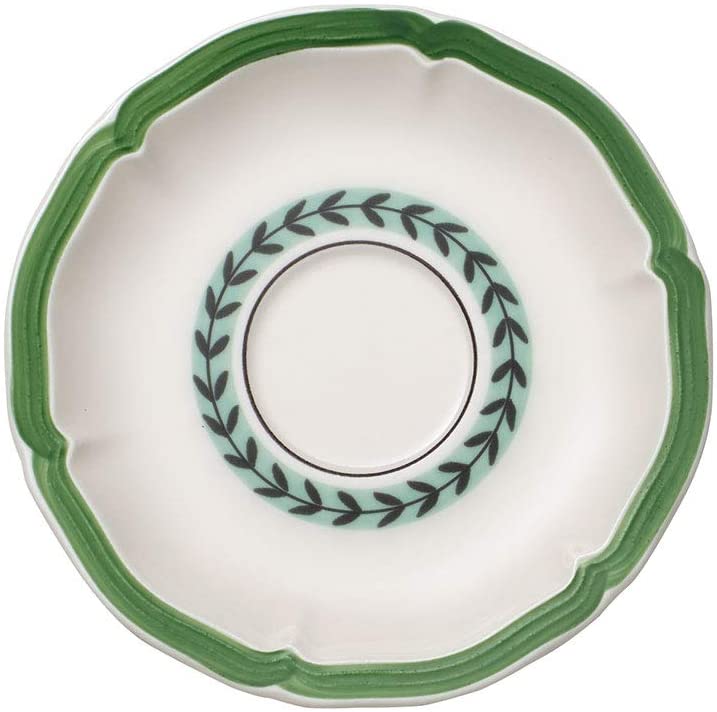 Villeroy & Boch 17 cm French Garden Green Line Saucer, Premium Porcelain, White/ Green