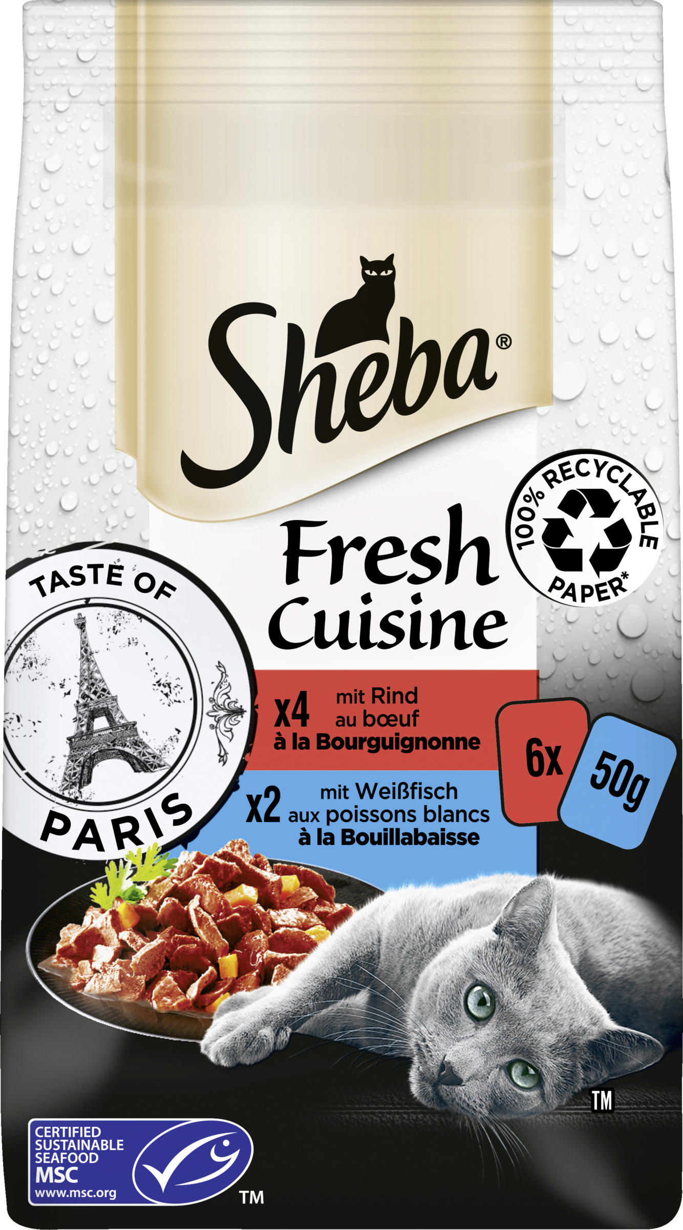 Sheba Fresh Cuisine Taste of Paris with beef and white fish multipack