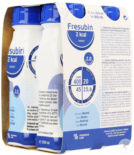 Fresubin 2 Kcal Drink Neutral Drinking Bottles 4x200ml